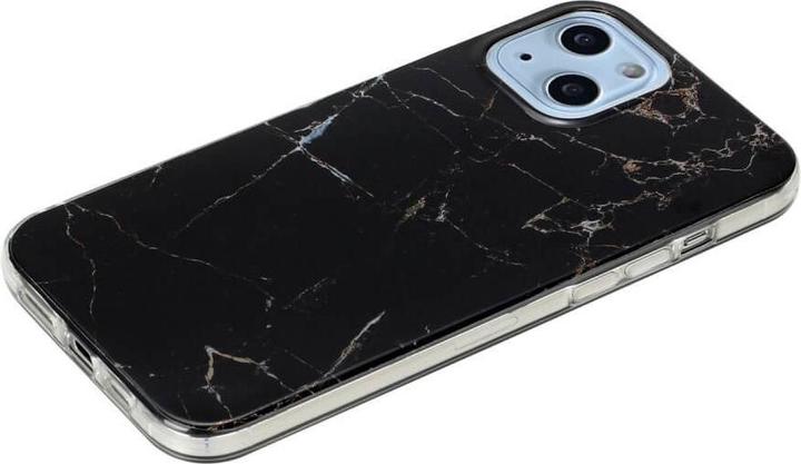 Actual product image Cover-Discount iPhone 14 - Silicone Rubber Case Black Marble (Apple iPhone 14)