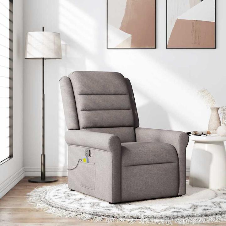 Productafbeelding VidaXL Massage fauteuil Taupe stof Massage TV fauteuil Fauteuil met massagefunctie