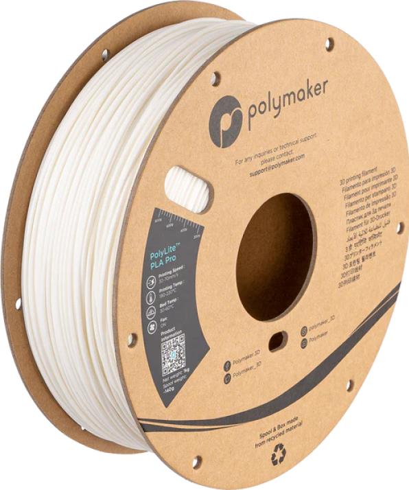 Image du produit Polymaker PolyLite PLA Pro - Blanc - 2.85mm (PLA, 2.85 mm, 1000 g, Blanc)