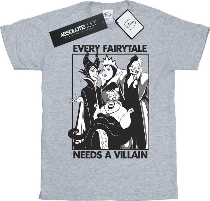 Actual product image Disney Mens Every Fairy Tale Needs A Villain Cotton T-Shirt (3XL)