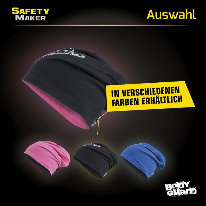 Produktbild SafetyMaker Wende Beanie reflektierend pink/silber