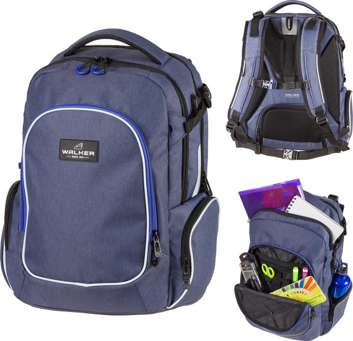 Image du produit Walker Sac à dos scolaire Campus Evo Wizzard Blue Ivy (40 l)