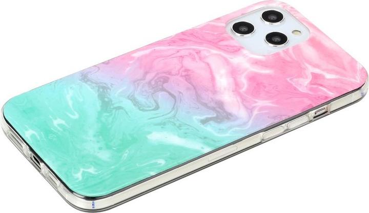 Produktbild Cover-Discount iPhone 12 / 12 Pro - Softes Silikon Gummi Case Marble rosa / blau (Apple iPhone 12, Apple iPhone 12 Pro)