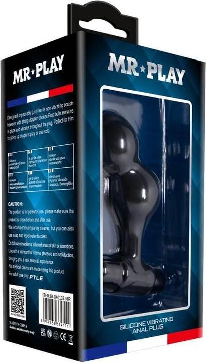 Actual product image Mr. Play Mr Play - Vibrating Silicone Anal Plug Black