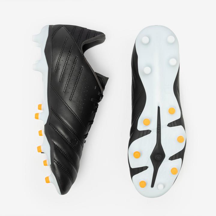 Actual product image Kipsta Damen/Herren Fussball Nockenschuhe Leder FG - Viralto II Matador schwarz (43)