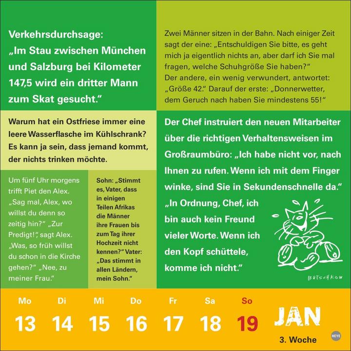 Nährwerte und Zutaten Witze fürs Klo Kalender 2025 (Harter Einband, Deutsch)