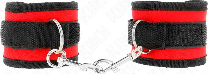 Kink Manette In Nylon Con Chiusura A Velcro Rosso-Nero Modello 2 Regolabile 18-35 cm X 6
