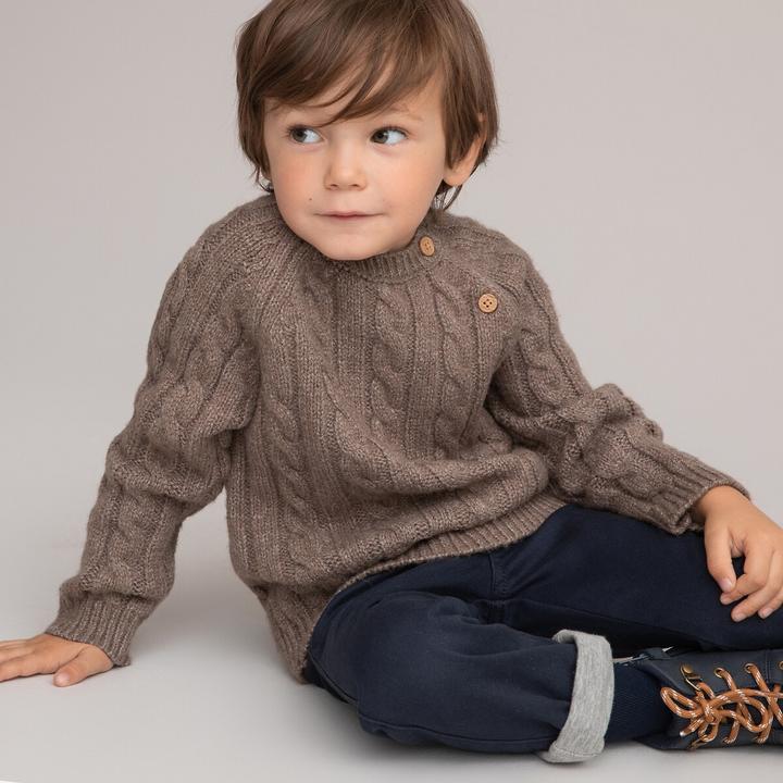 La Redoute Collections Rundhalspullover mit Zopfmuster (80)