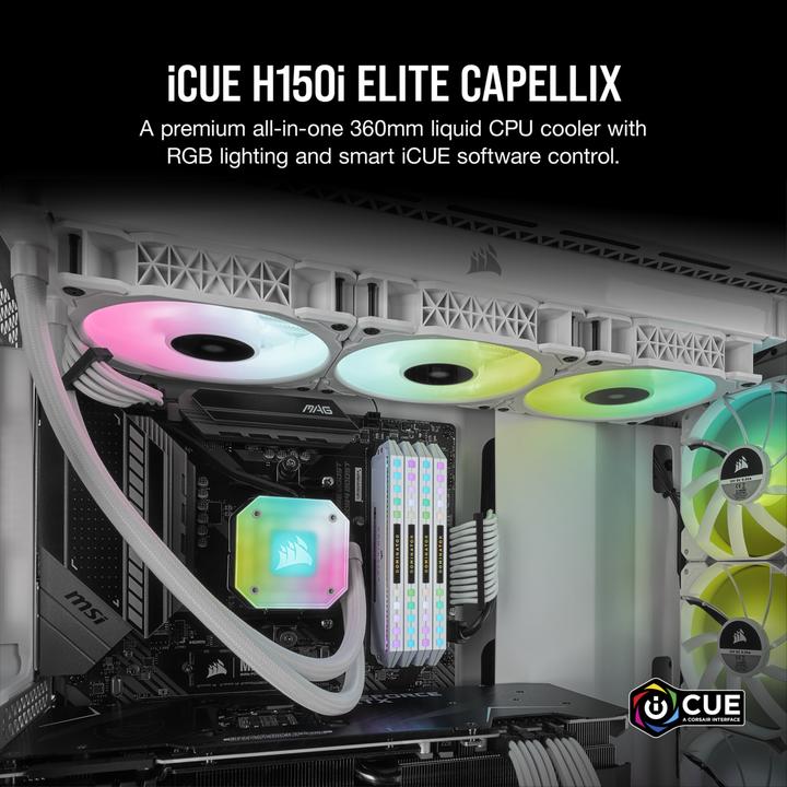 Actual product image Corsair iCUE H150i Elite Capellix