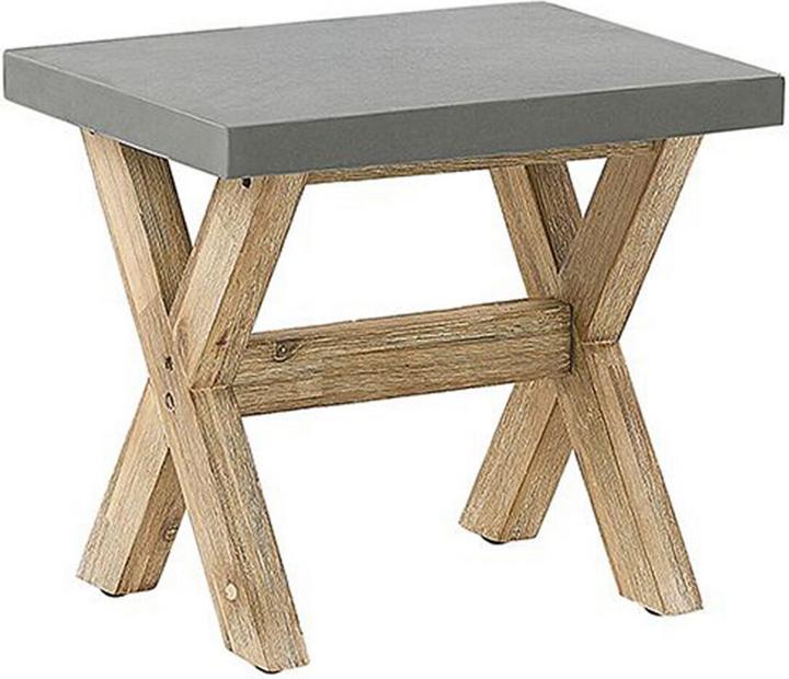 Actual product image Beliani Garden furniture set fibre cement grey 4-seater 5-piece table ⌀ 90 cm OLBIA (90 cm)