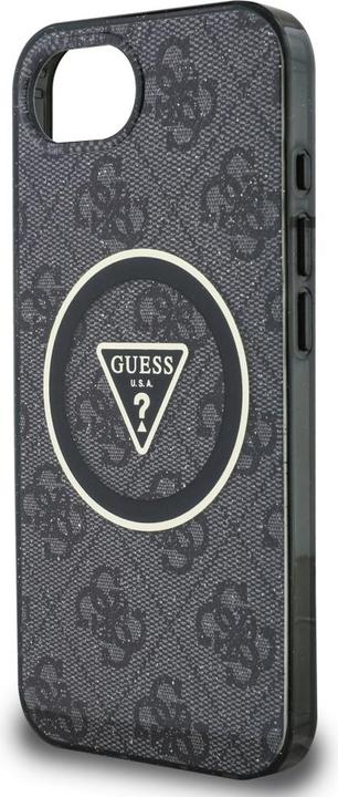 Immagine prodotto Guess Case IML Metal Glitter 4G Circle Triangle MagSafe for iPhone 16e black (Apple iPhone 16e)