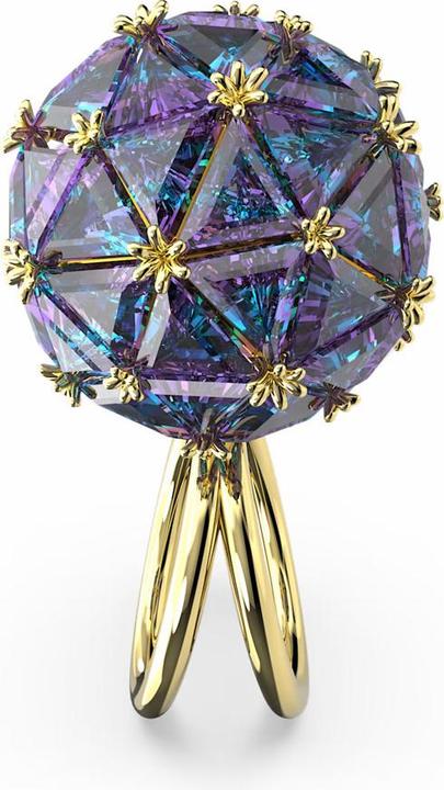 Produktbild Swarovski Curiosa Cocktail Ring Trilliant Schliff Runde Form Blau Gold (55)