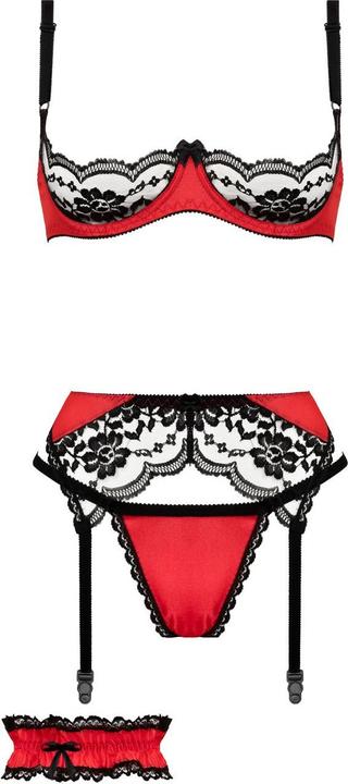 Productafbeelding Christine Le Duc 3-delige BHS-set Gush Rood (L)