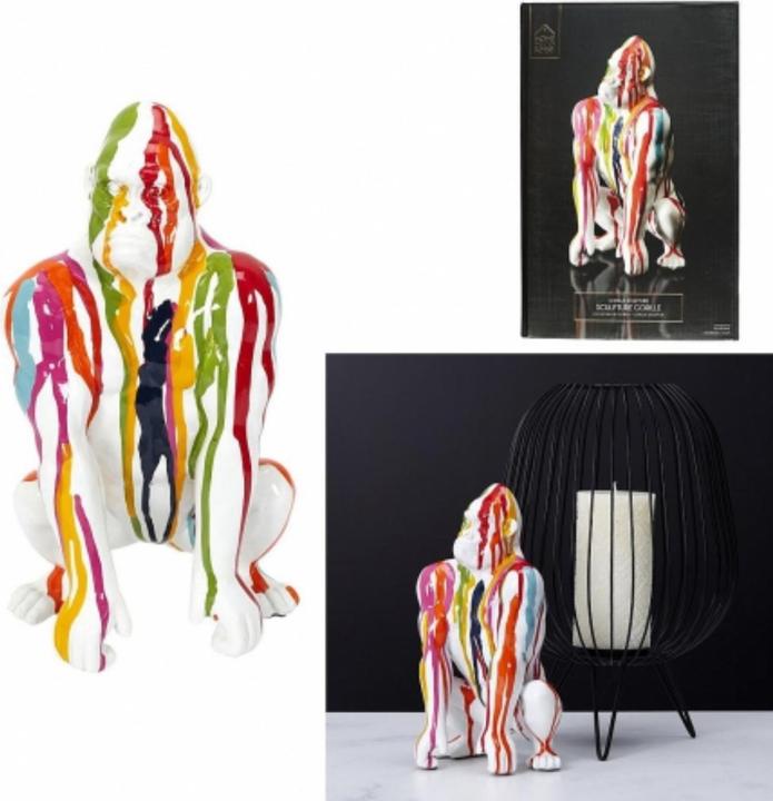 Image du produit Home Deco Factory gorille deco blanc rainbow 24cm