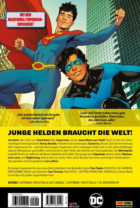Image du produit Panini Superman: Sohn von Kal-El (Allemand, Tom Taylor, Steve Pugh, Bruno Redondo, Christian Heiss, Cian Tormey, 2022)