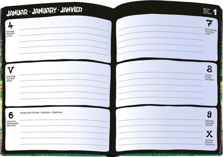 Produktbild Hundertwasser Taschenagenda (A5, Harter Einband, Deutsch)