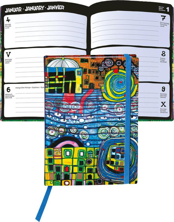 Produktbild Hundertwasser Taschenagenda (A5, Harter Einband, Deutsch)