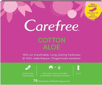 Actual product image Carefree Aloe Vera Liners With Extract Of Aloe Vera (76 x, Regular)