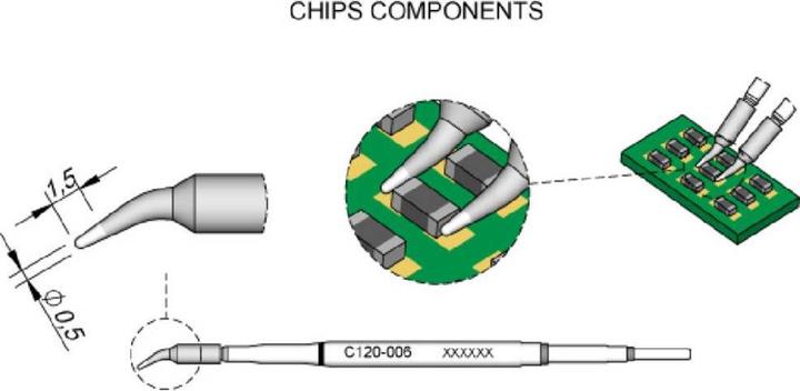 Produktbild JBC Tools C120006 Entlötspitze gebogen Spitzen-Grösse 0.5 mm Inhalt 1 St. (Entlötspitze)