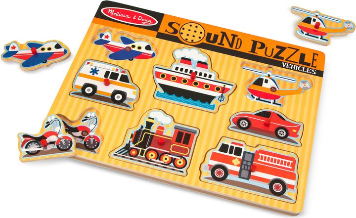 Actual product image Melissa & Doug Sonore Bois Vehicules (8 pieces)
