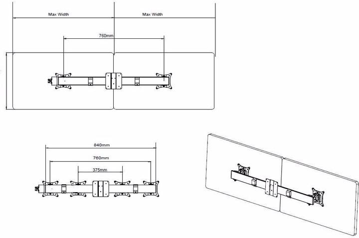 Produktbild Multibrackets Duo Extension (Tisch, 28")