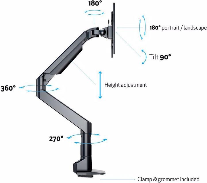 Produktbild Multibrackets Gasgelenk W+T Halter (Tisch, 49")