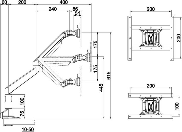 Produktbild Multibrackets Gasgelenk W+T Halter (Tisch, 49")