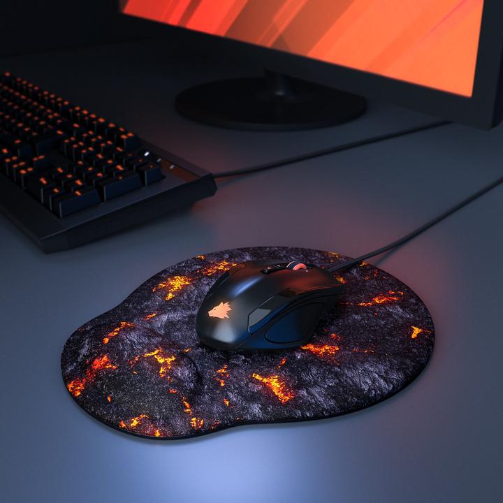 Produktbild Titanwolf Gaming Mauspad mit Handgelenkauflage, Office Gel Mausmatte mit Handgelenkpolster, Lava
