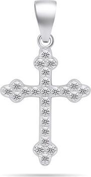 Brilio Silver - Silver pendant with clear zircons Cross PT84W