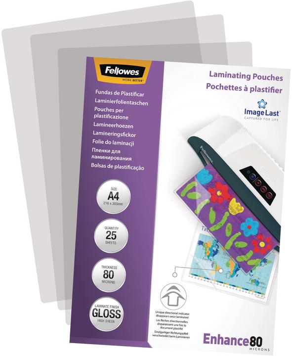 Actual product image Fellowes Enhance 80 (A4, 25 Piece, 80 µm)