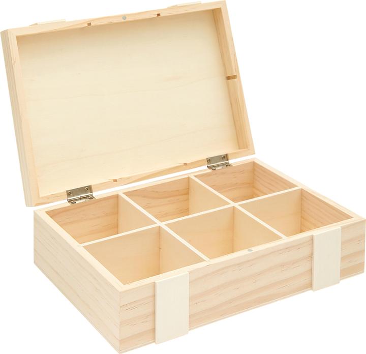 Image du produit Rico Design Caisse en bois / boîte de rangement à 6 compartiments