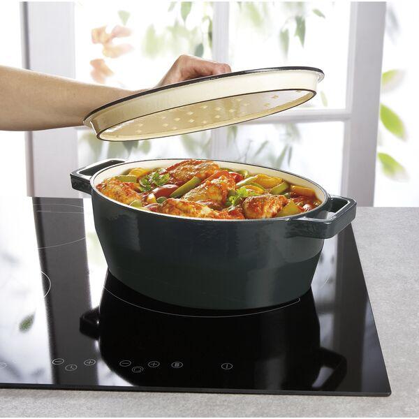 Produktbild Pyrex Slow Cook Bratentopf oval, mit Deckel, Länge: 330 mm, grau (Bräter + Schmortopf)
