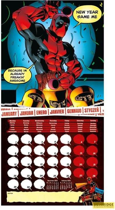 Immagine prodotto Pyramid Calendario Marvel 2024 Deadpool (30 x 30 cm, Inglese)