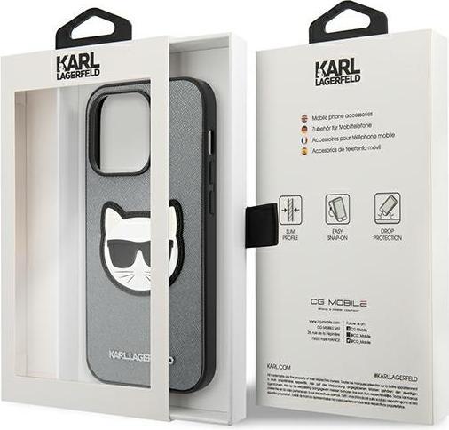 Produktbild Karl Lagerfeld Hard Cover Choupette Head Case Silver, for iPhone 14 Pro Max, KLHCP14XSAPCHG (Apple iPhone 14 Pro Max)