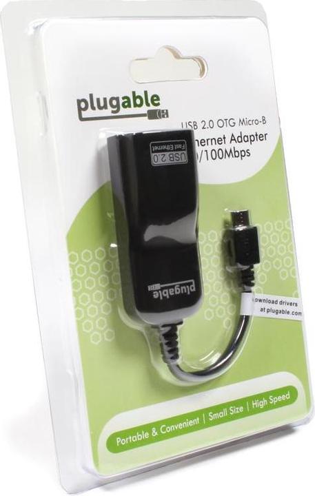 Actual product image Plugable USB OTG to Ethernet Adapter (Micro USB, RJ45 (1x))
