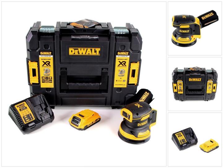 Produktbild DeWalt DCW 210 D1 Akku Exzenterschleifer Brushless 18V 12.000U/min 125 mm + 1x Akku 2,0 Ah + 1x Schn (Exzenterschleifer)