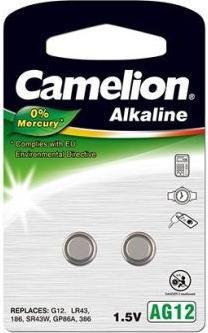 Camelion Alkaline Button celles 1.5V LR43/LR1142/386, 2-pack, "no mercury" (2 Stk., LR43, 108 mAh)