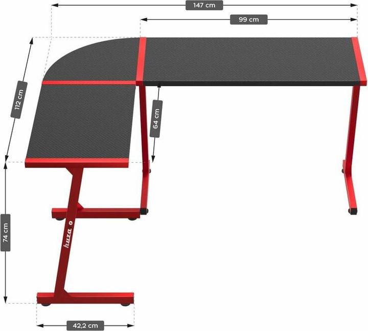 Actual product image Huzaro Biurko gamingowe Hero 6.0 Red