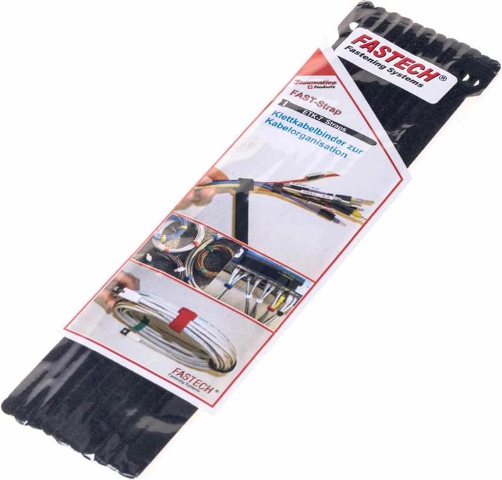 Produktbild Fastech ETK-7-2 Strap, schwarz, 7x200mm (Klettkabelbinder, 200 mm, 10 Stk.)