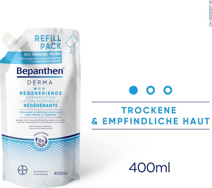 Actual product image Bepanthen Derma Regenerating Body Lotion Refill Bag Lot (Body lotion, 400 ml)