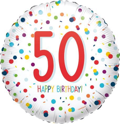 Produktbild Anagram Standard EU Confetti Bday 50 Folienballon verpackt