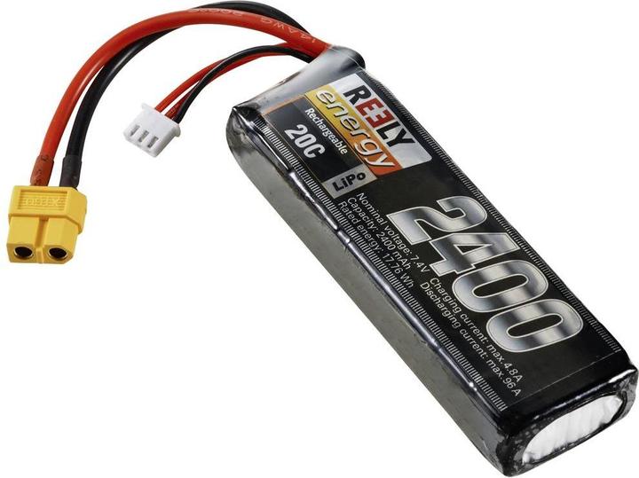Produktbild Reely Modellbau-Akkupack (LiPo) 7.4 V 2400 mAh Zellen-Zahl: 2 20 C Softcase XT60 (7.40 V, 2400 mAh)