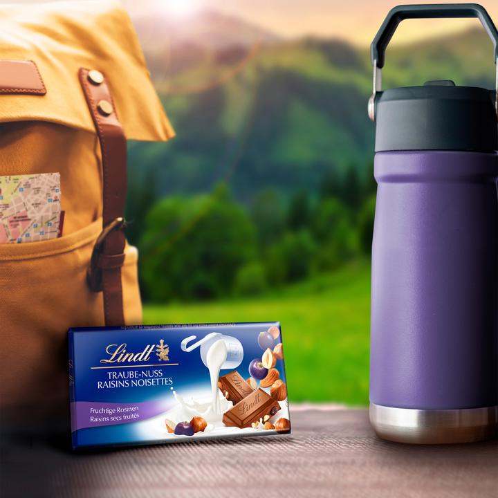 Image du produit Lindt Tablette de chocolat au lait raisin noisette (100 g)