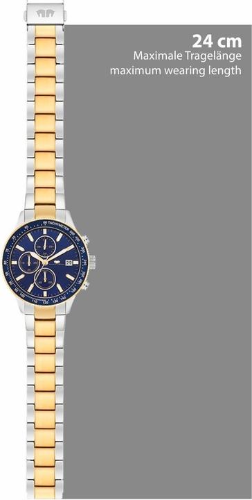 Actual product image Men's Chronograph Carthage II stainless steel silver/yellow gold - 23556 (Chronograph, 43 mm)