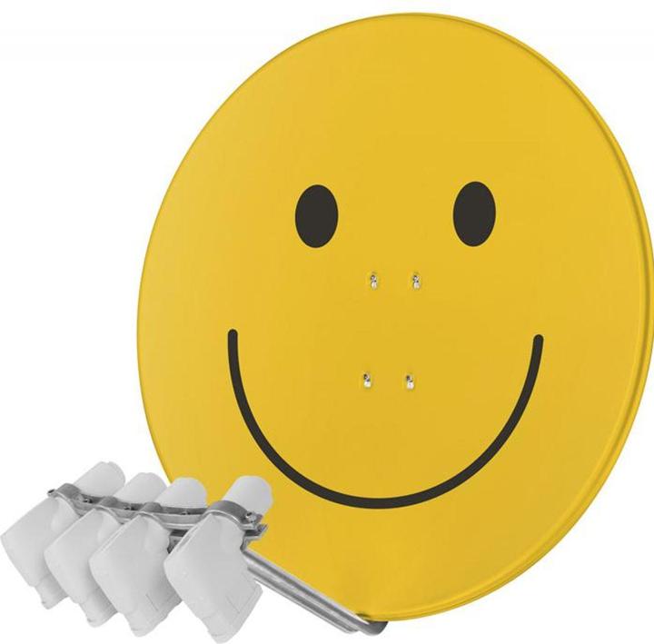 Produktbild TechniSat Skytenne Smiley-Gelb, Quatro (Mehr Teilnehmer-Empfangssystem) (Parabolantenne, DVB-S / -S2)