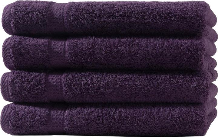 Produktbild Casativo 4er-Set Duschtücher, 70 x 140 cm, 100% luxuriöse Baumwolle, mit 2 Bordüren, aubergine (140 x 70 cm)