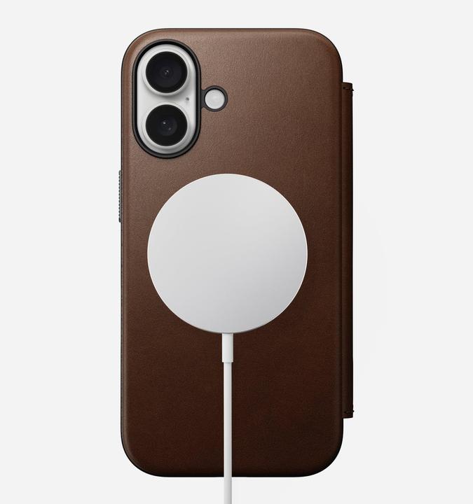 Actual product image Nomad Modern Leather Folio - Brown - iPhone 16 (Apple iPhone 16)