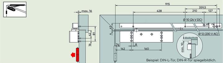 Produktbild Dormakaba Gleitschiene mit Hebel G-EMR XEA (Zimmertür, Eingangstür, Holztür, Balkontür, Indoor)