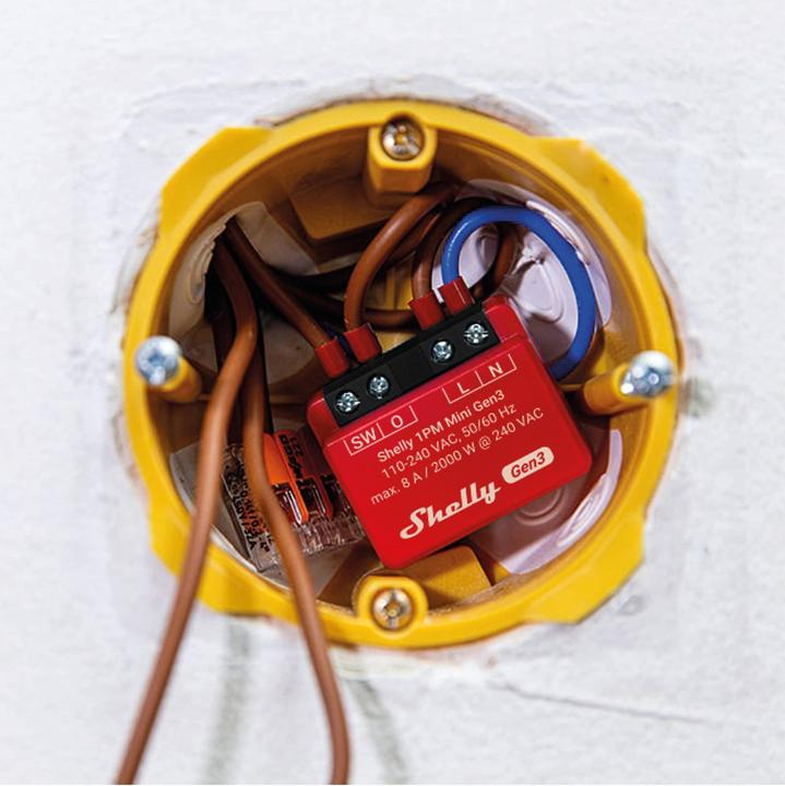Actual product image Shelly 1PM Mini Gen3 (Switch actuator)