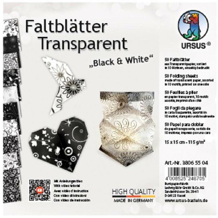 Produktbild Ursus Faltblätter Black & White 15 x 15 cm (115 g/m², 50 x)
